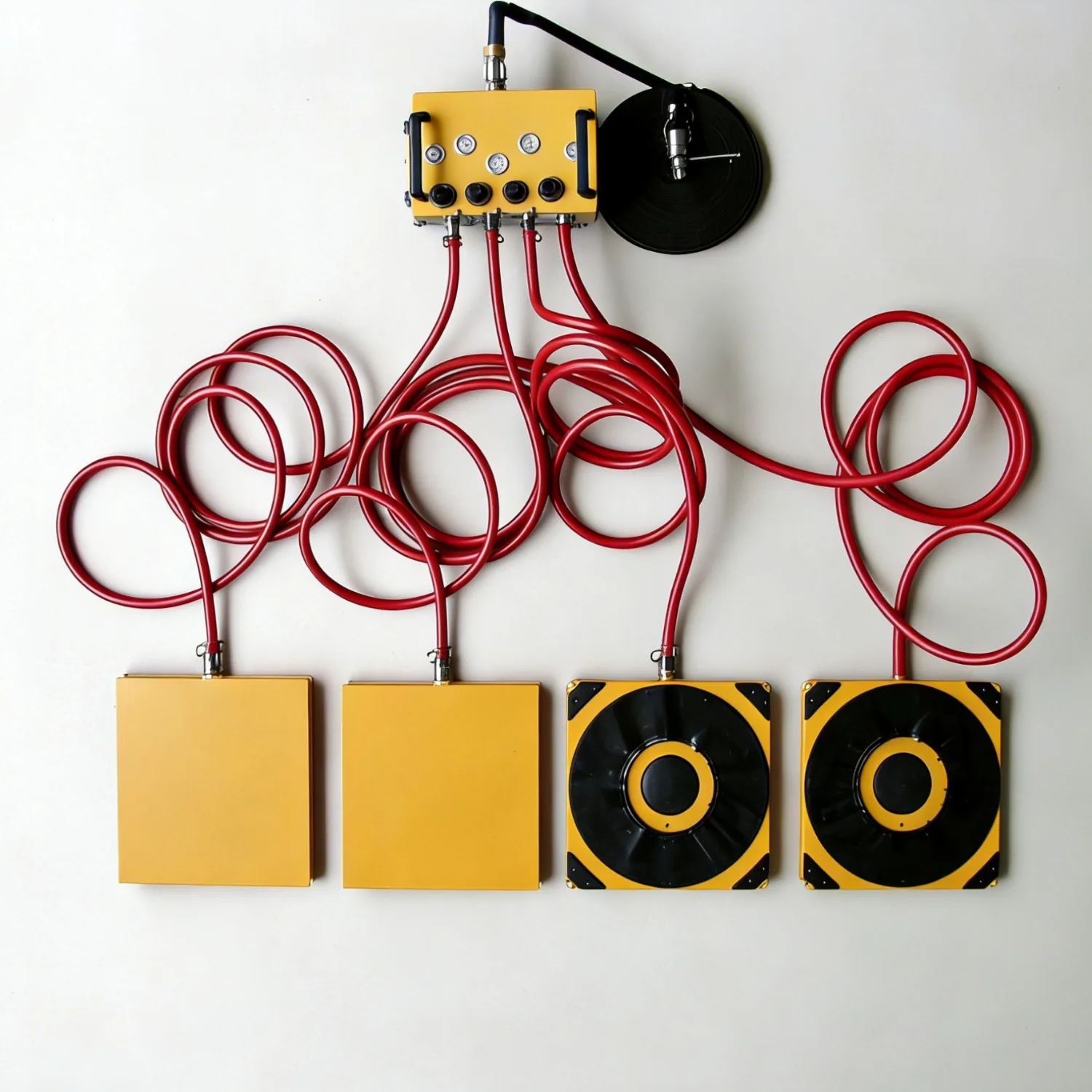 Complete air caster system with compressor and console